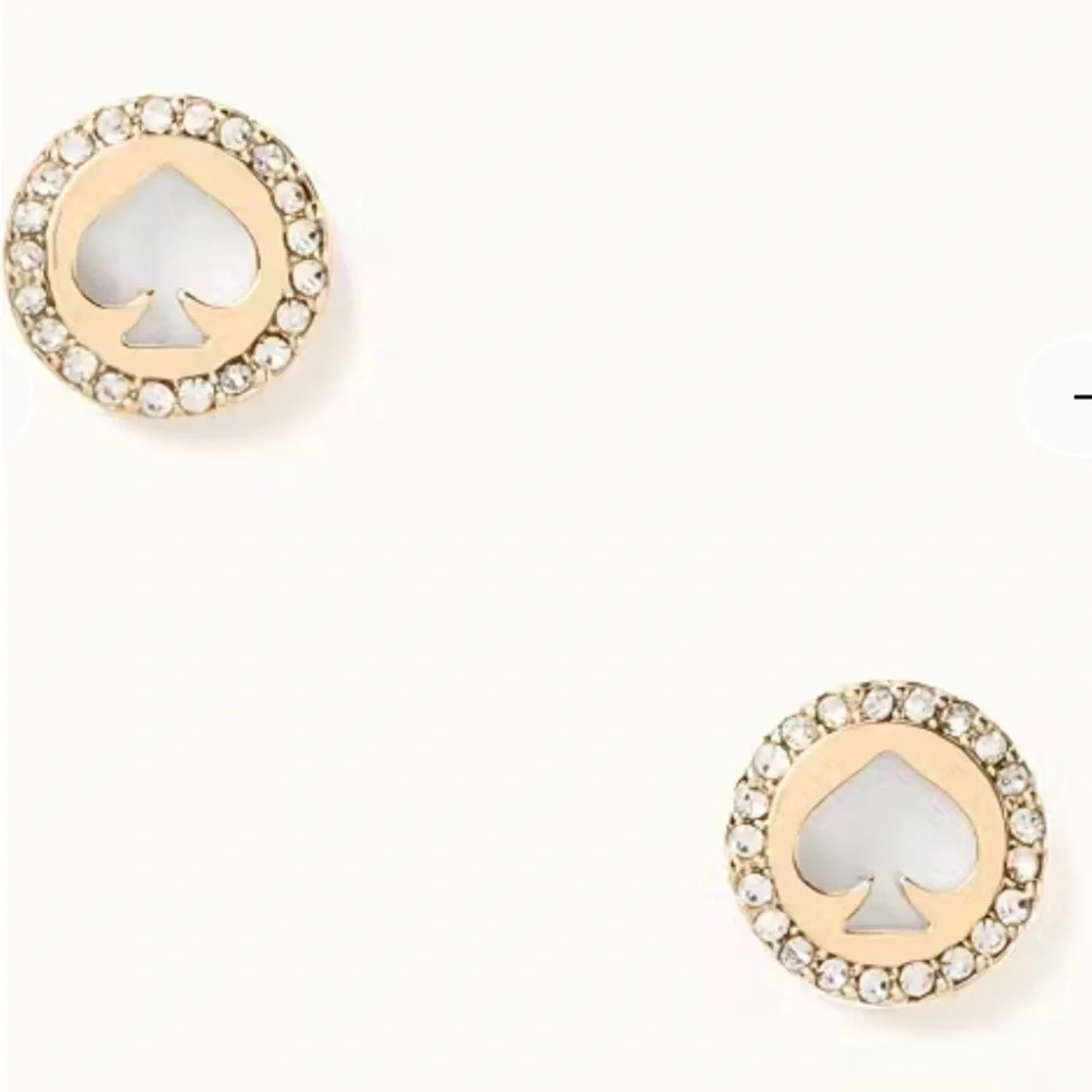 Kate Spade Spot the Spade Pave Halo Spade Stud Earrings